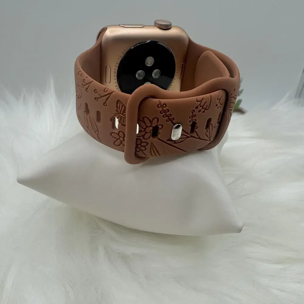Floral Fall Design Apple Watch Bands 42mm 44mm 45mm 49mm Brown
